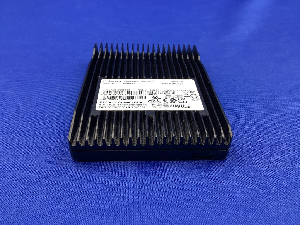 MTFDKCC3T8TFR  Micron 7450 PRO Series 3.84TB U.3 PCIE4.0 NVME 2.5in SSD
