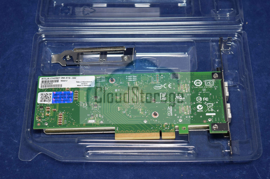 X710DA2G1P5 Intel X710-DA2 Dual Port 10GB SFP PCIe Network Adapter both brackets