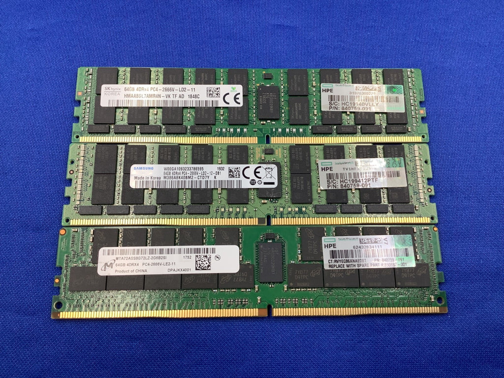 815101-B21 HPE 64GB 4RX4 DDR4-2666 PC4-2666V MEMORY 840759-091 850882-001