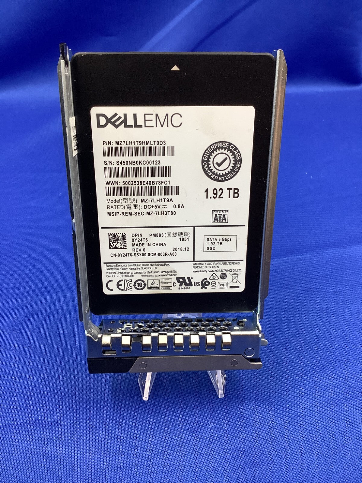 MZ-7LH1T9A Dell Samsung PM883 2.5 1.92TB 6GBPS RI SATA SSD Y24T6 0Y24T6