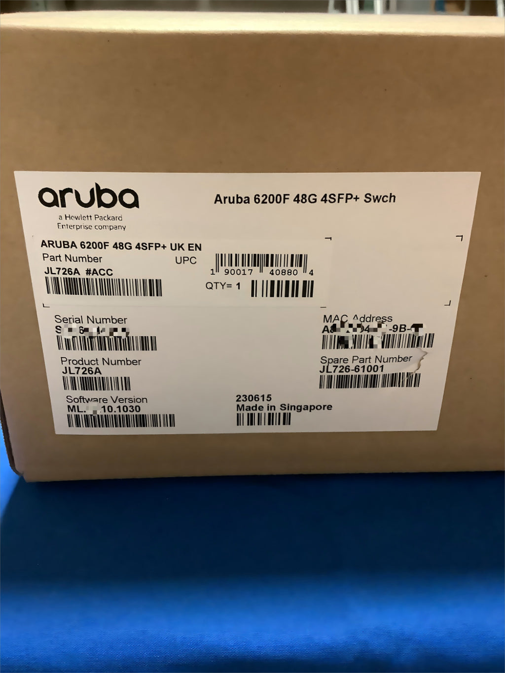 JL726A HPE ARUBA NETWORKING CX 6200F 48G 4SFP+ SWITCH JL726-61101