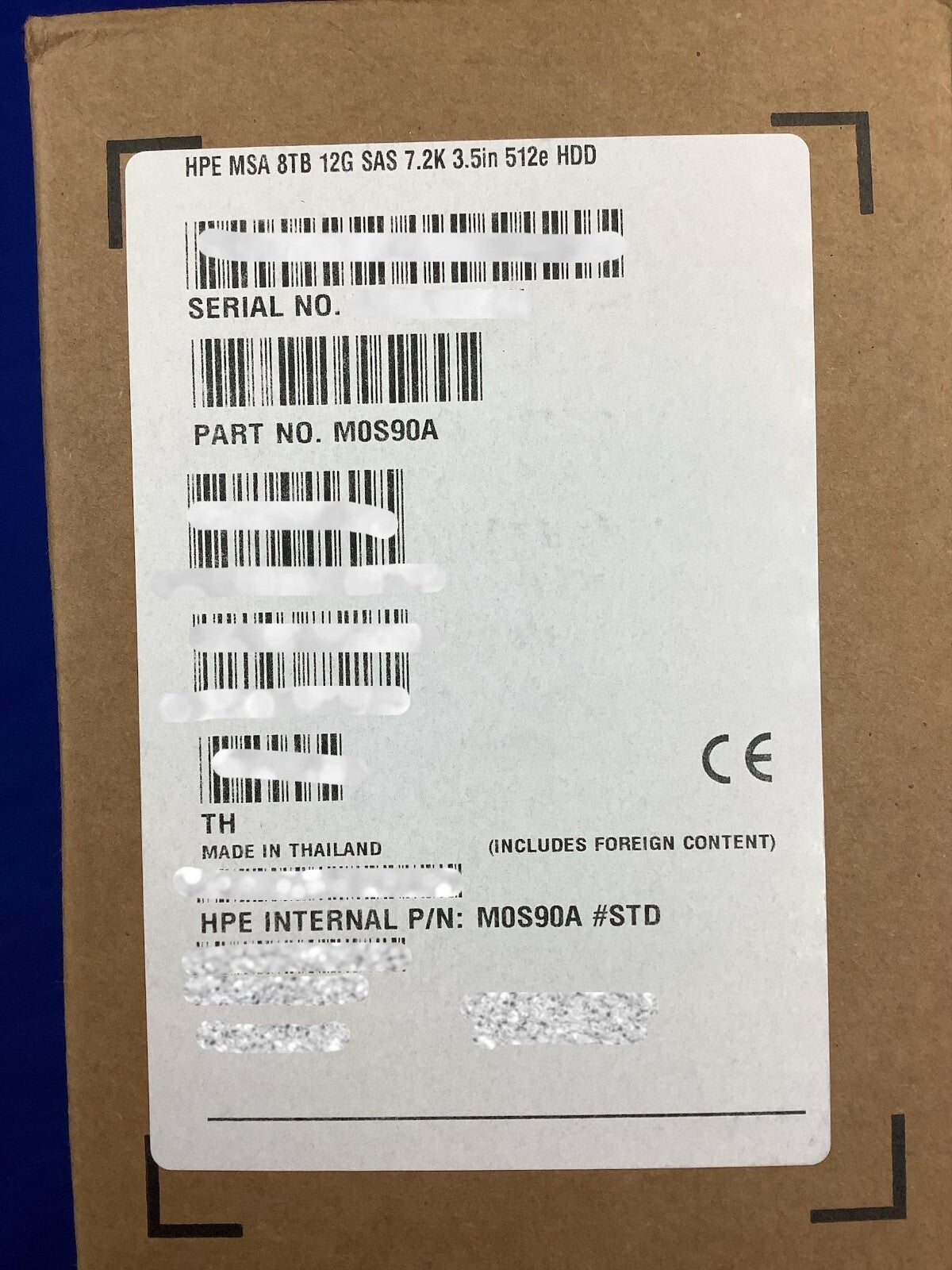 F/S M0S90A HPE MSA 8TB 12G SAS 7.2K LFF (3.5IN) 512E MIDLINE HDD 813866-001