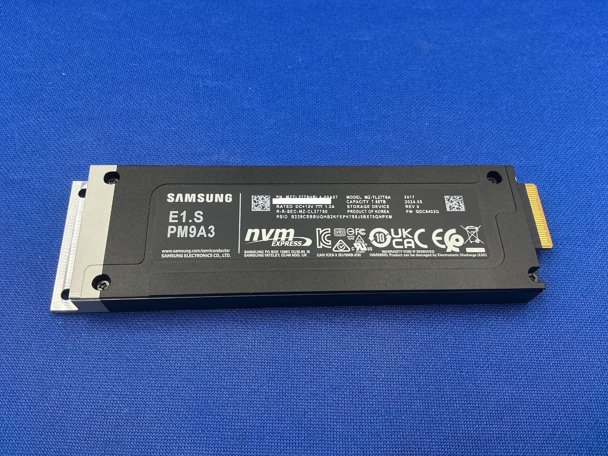 MZ-TL27T6A Samsung PM9A3 7.68TB PCIE NVME E1.S 9.5mm SSD MZTL27T6HBLA-00A07