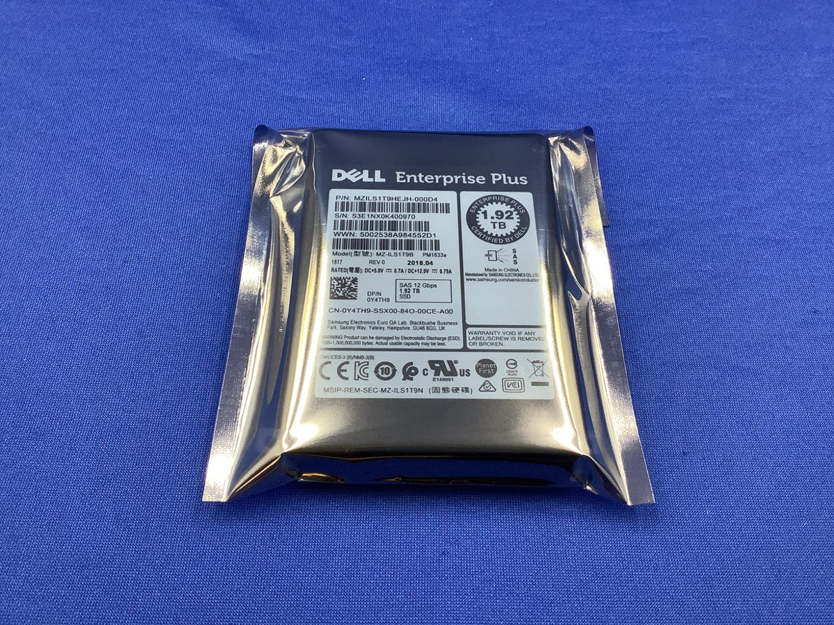 Y4TH9 Dell PM1633A Enterprise 1.92TB SAS 12Gbps Read Intensive 2.5'' SSD w/ tray
