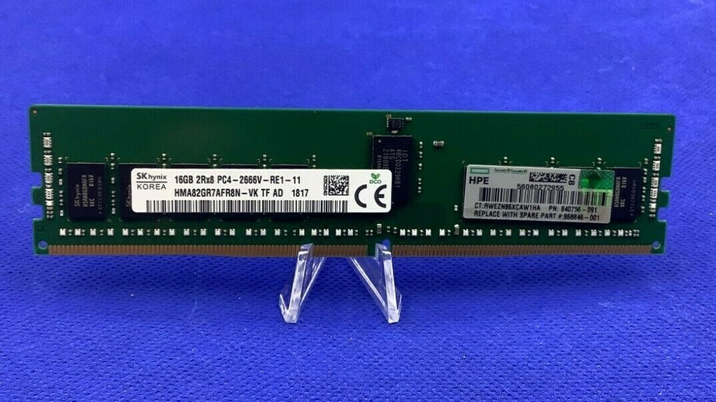 840756-091 HPE 16GB 2Rx8 PC4-2666V DDR4-2666 Reg Memory 835955-B21 868846-001