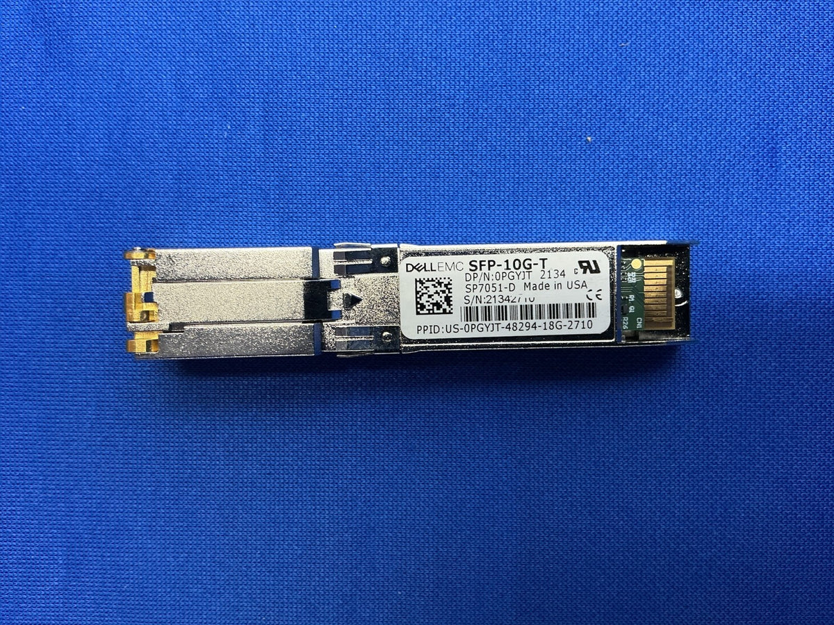 0PGYJT DELL EMC SFP-10G-T SP7051-D 10G RJ45 Copper Port Transceiver PGYJT