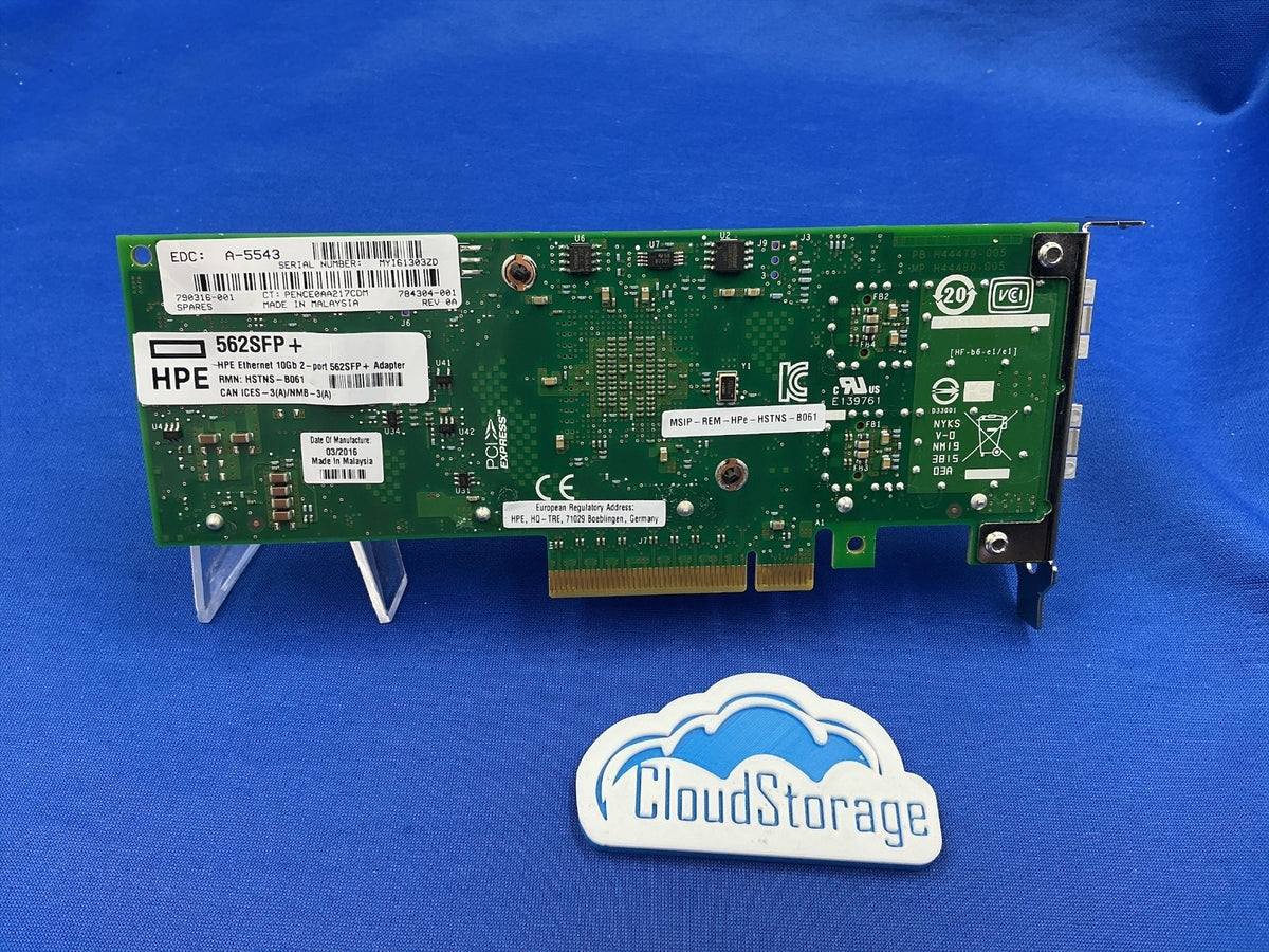 HPE 727055-B21 562SFP+ 10Gb 2-Port SFP+ PCIe NIC Adapter 790316-001