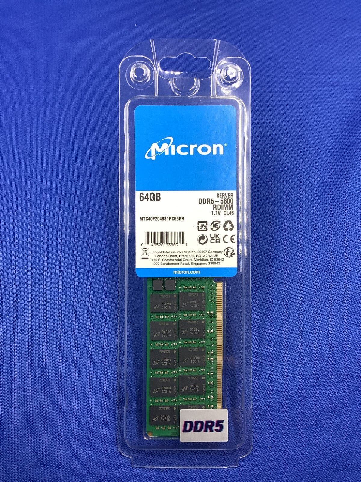 MTC40F2046S1RC56BD1 MICRON 64GB (1X64GB) 2RX4 PC5-5600B MEMORY