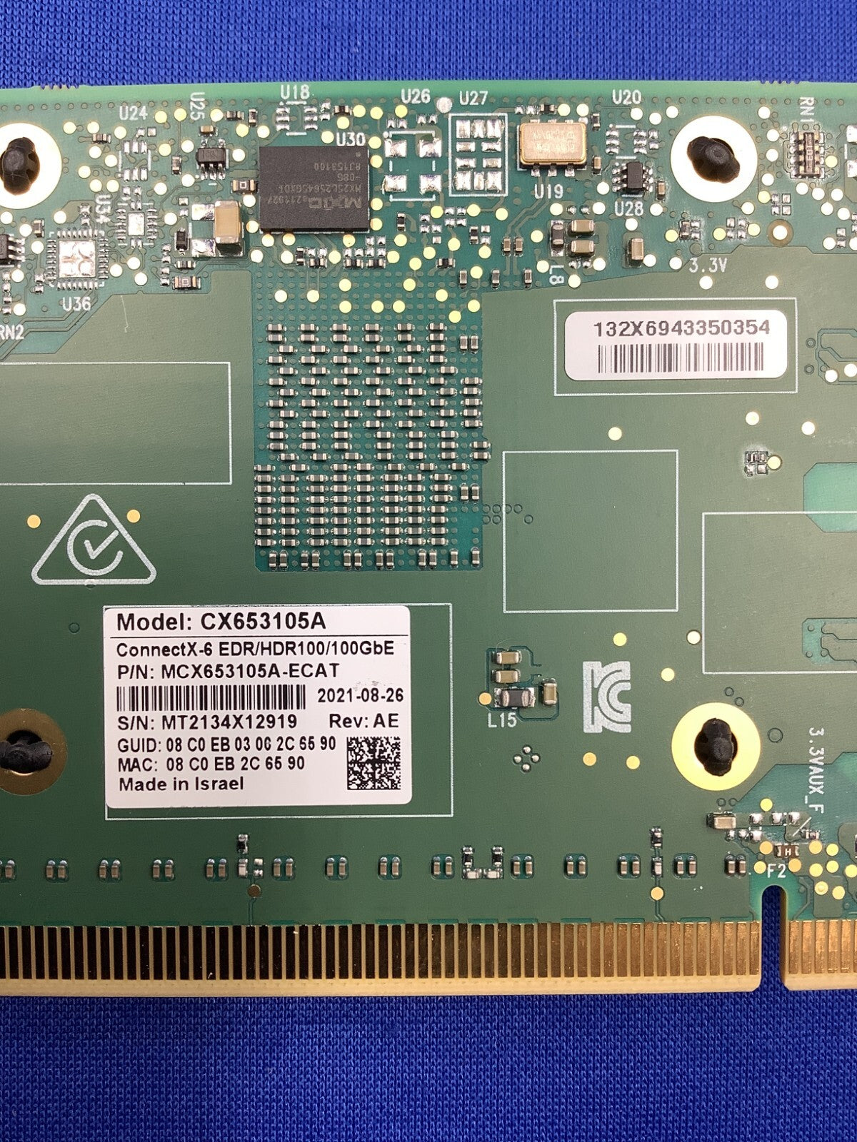 NVIDIA MCX653105A-ECAT ConnectX-6 VPI Adapter Card HDR100/EDR/100GbE
