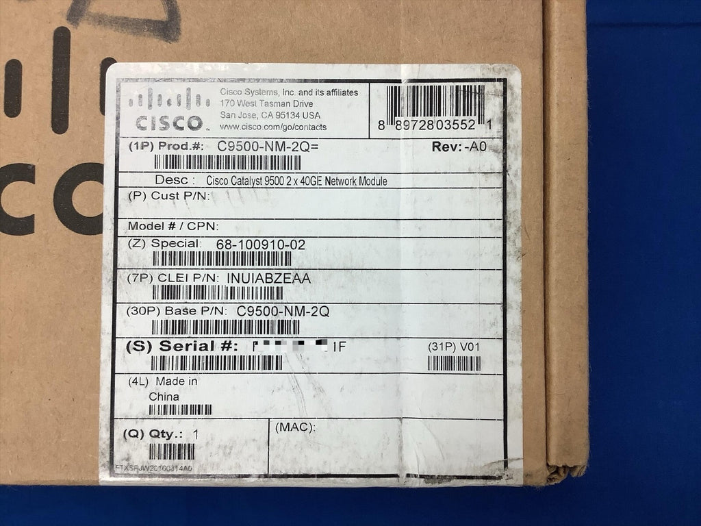 C9500-NM-2Q  Cisco Catalyst 9500 2 x 40GE Network Module