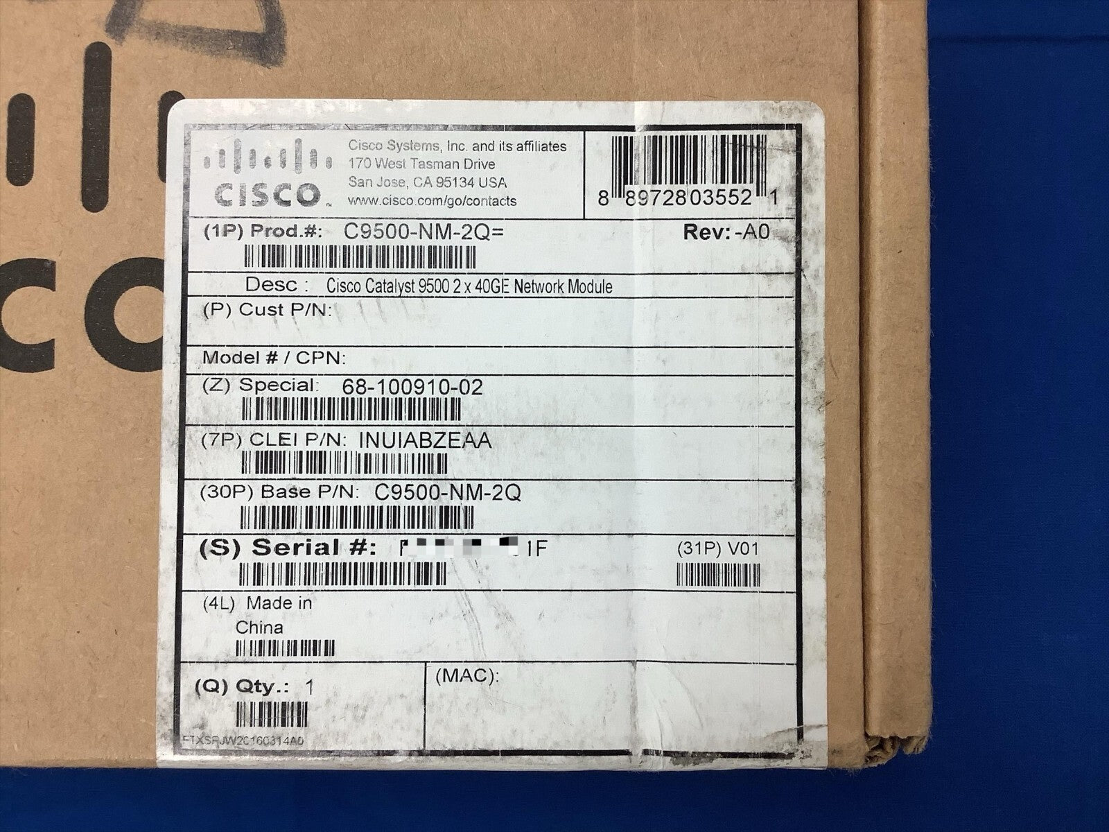 C9500-NM-2Q  Cisco Catalyst 9500 2 x 40GE Network Module