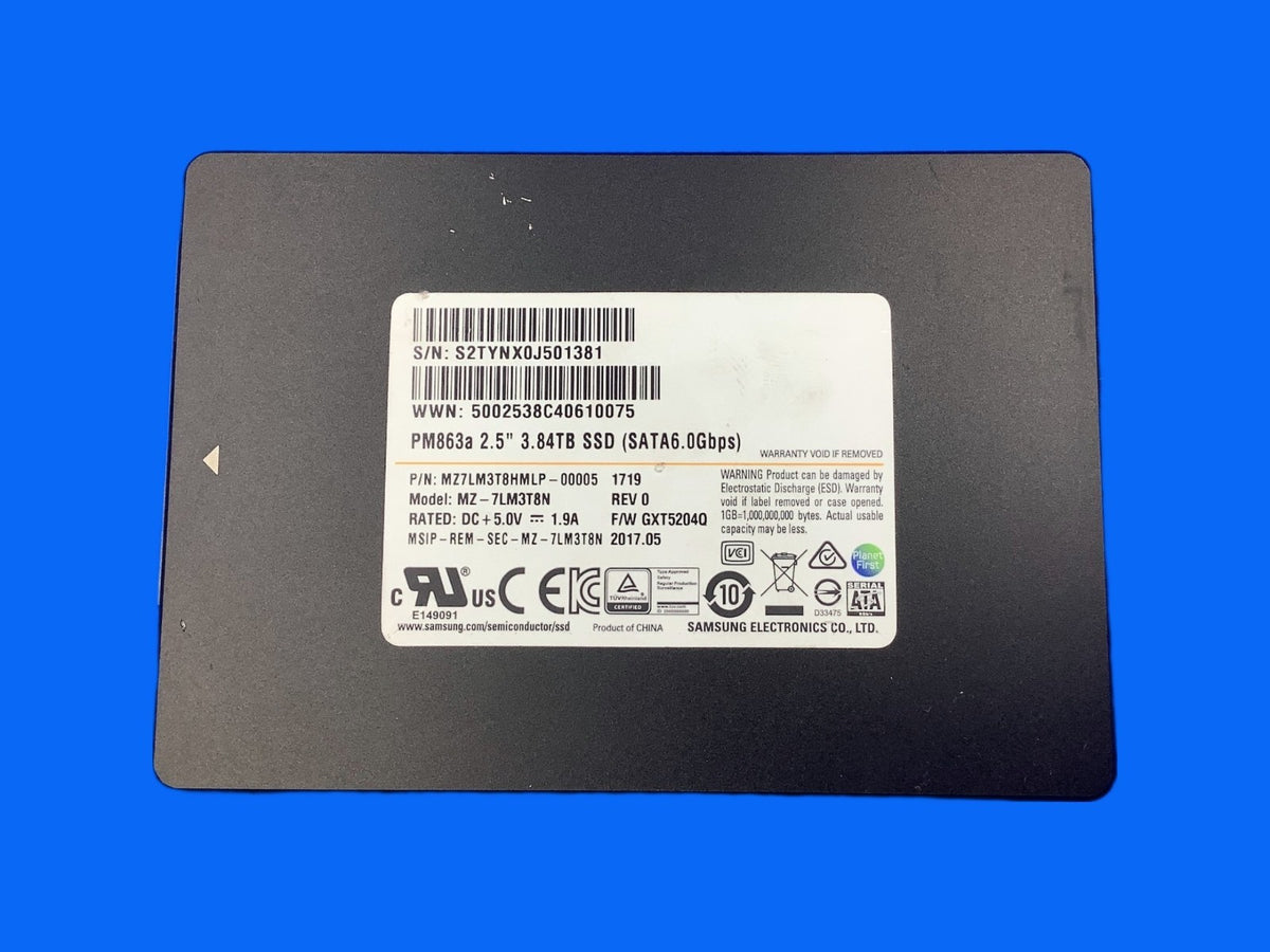 SAMSUNG PM863a 3.84TB SATA 6Gbps 2.5in SSD MZ-7LM3T8N MZ7LM3T8HMLP
