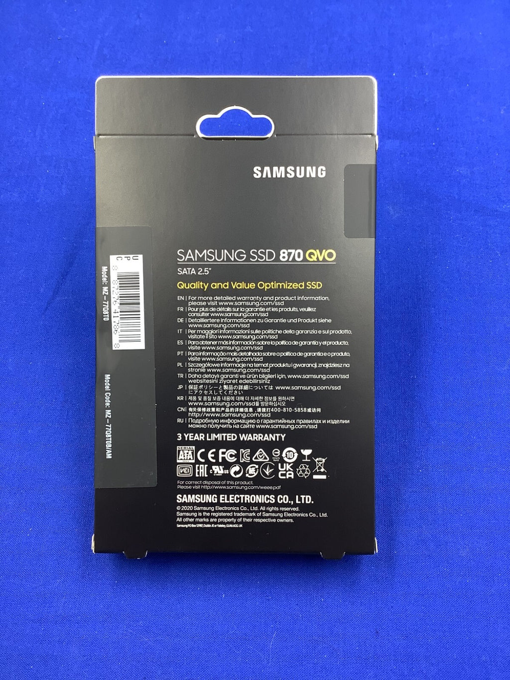 F/S MZ-77Q8T0B/AM  Samsung 870 QVO Series 8TB SATA III 2.5" Internal SSD
