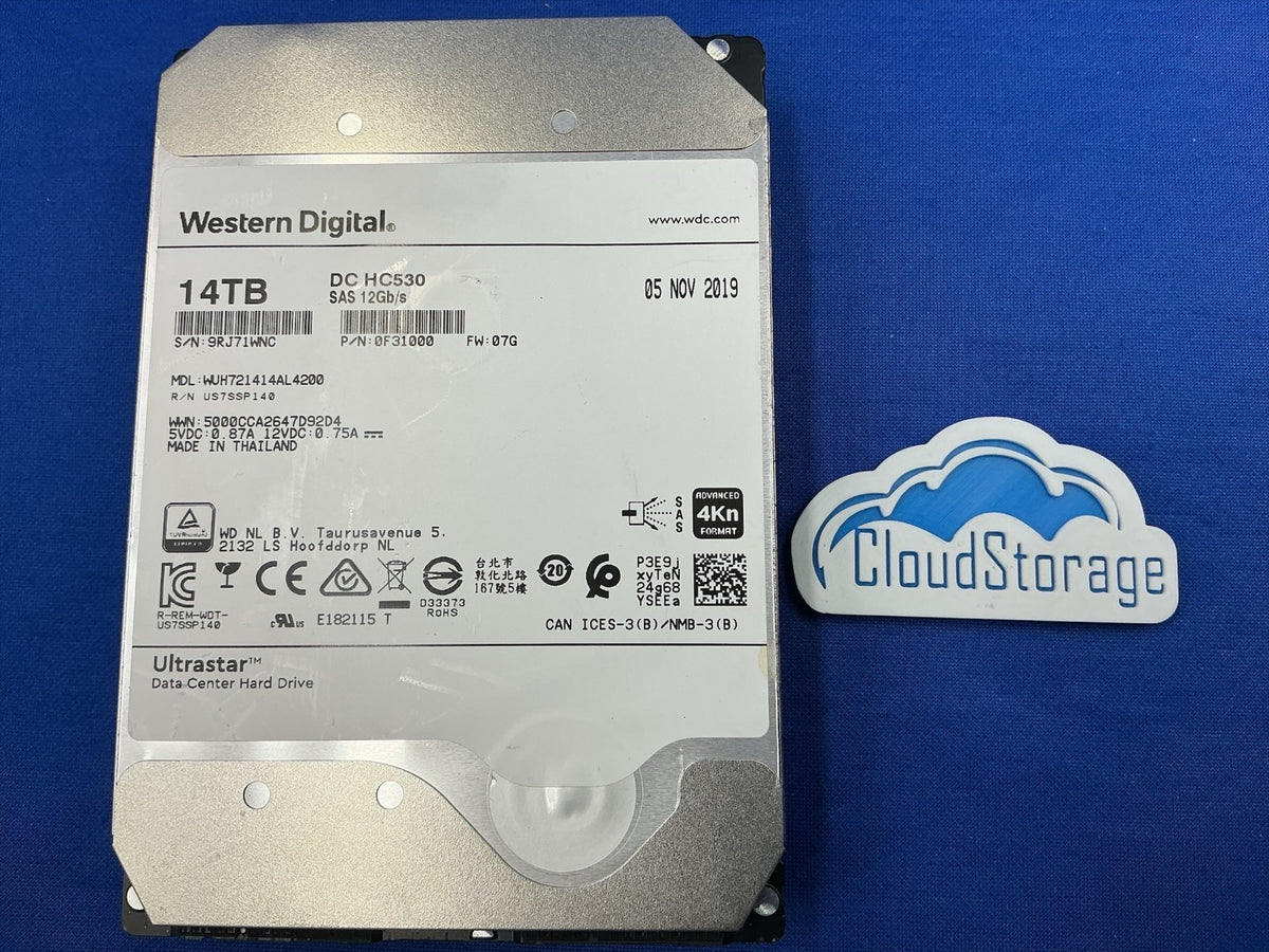 WUH721414AL4200 WD Ultrastar DC HC530 14TB 7.2K SAS 12Gb/s 3.5 4Kn HDD
