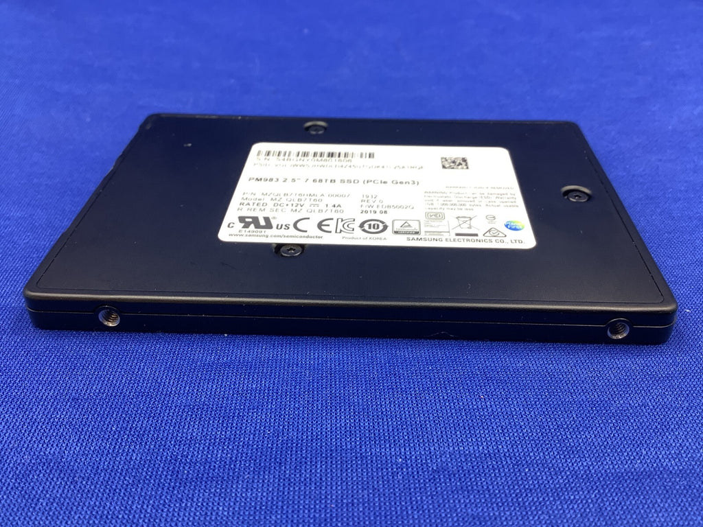MZ-QLB7T60 Samsung PM983 7.68TB 2.5IN PCIe NVMe U.2 SSD MZQLB7T6HMLA