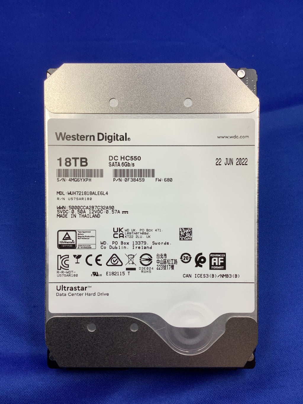 WUH721818ALE6L4 WD Ultrastar DC HC550 18TB 7.2K SATA 6Gb/s 512MB 3.5" HDD