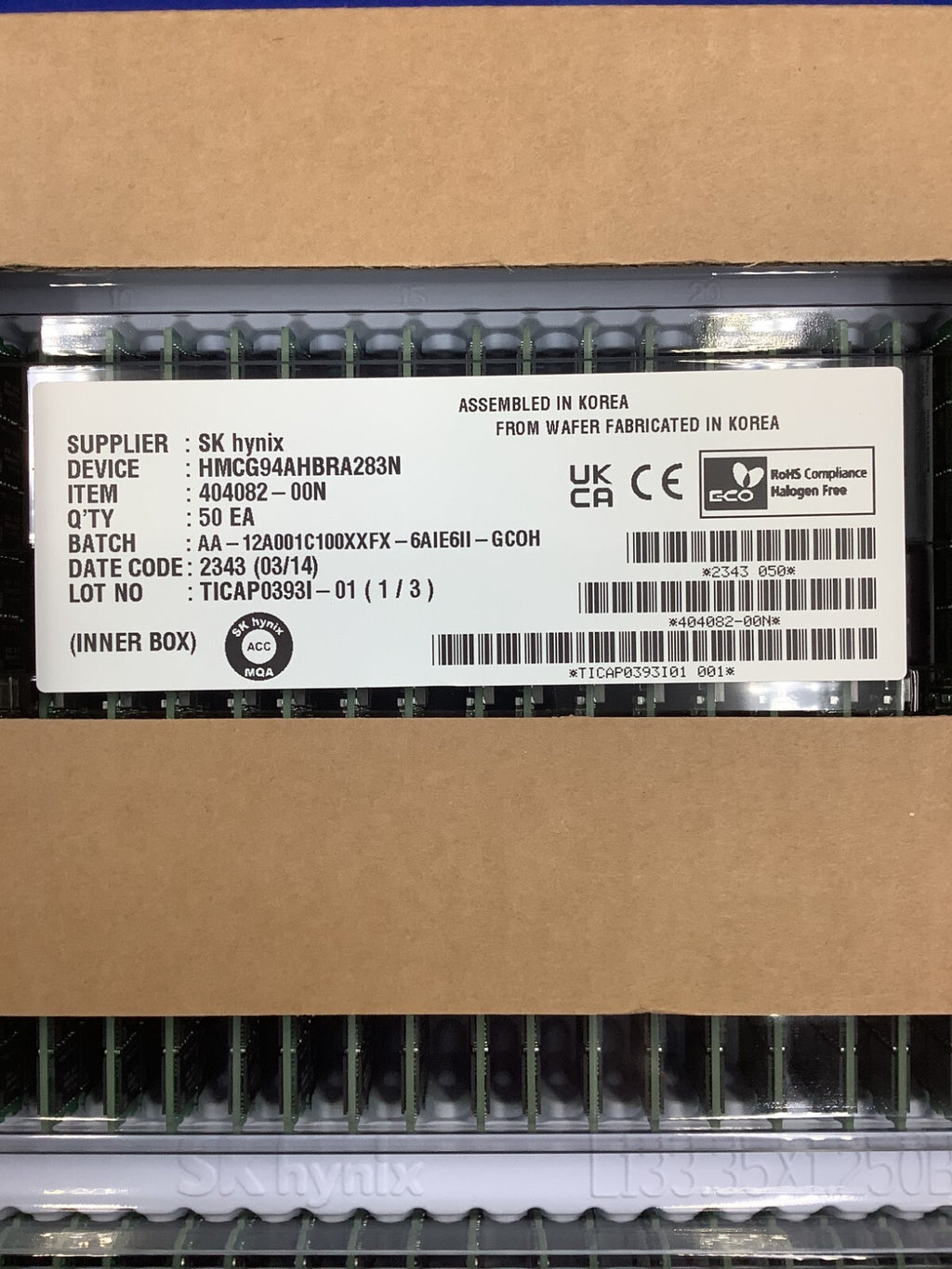 NEW HMCG94AHBRA283N HYNIX 64GB (1X64GB) 2RX4 PC5-6400B RDIMM MEMORY
