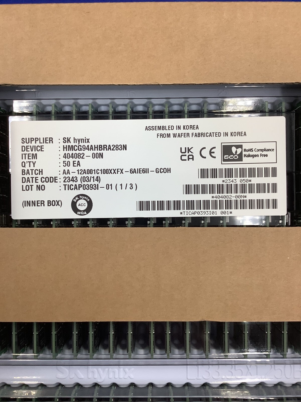 NEW HMCG94AHBRA283N HYNIX 64GB (1X64GB) 2RX4 PC5-6400B RDIMM MEMORY