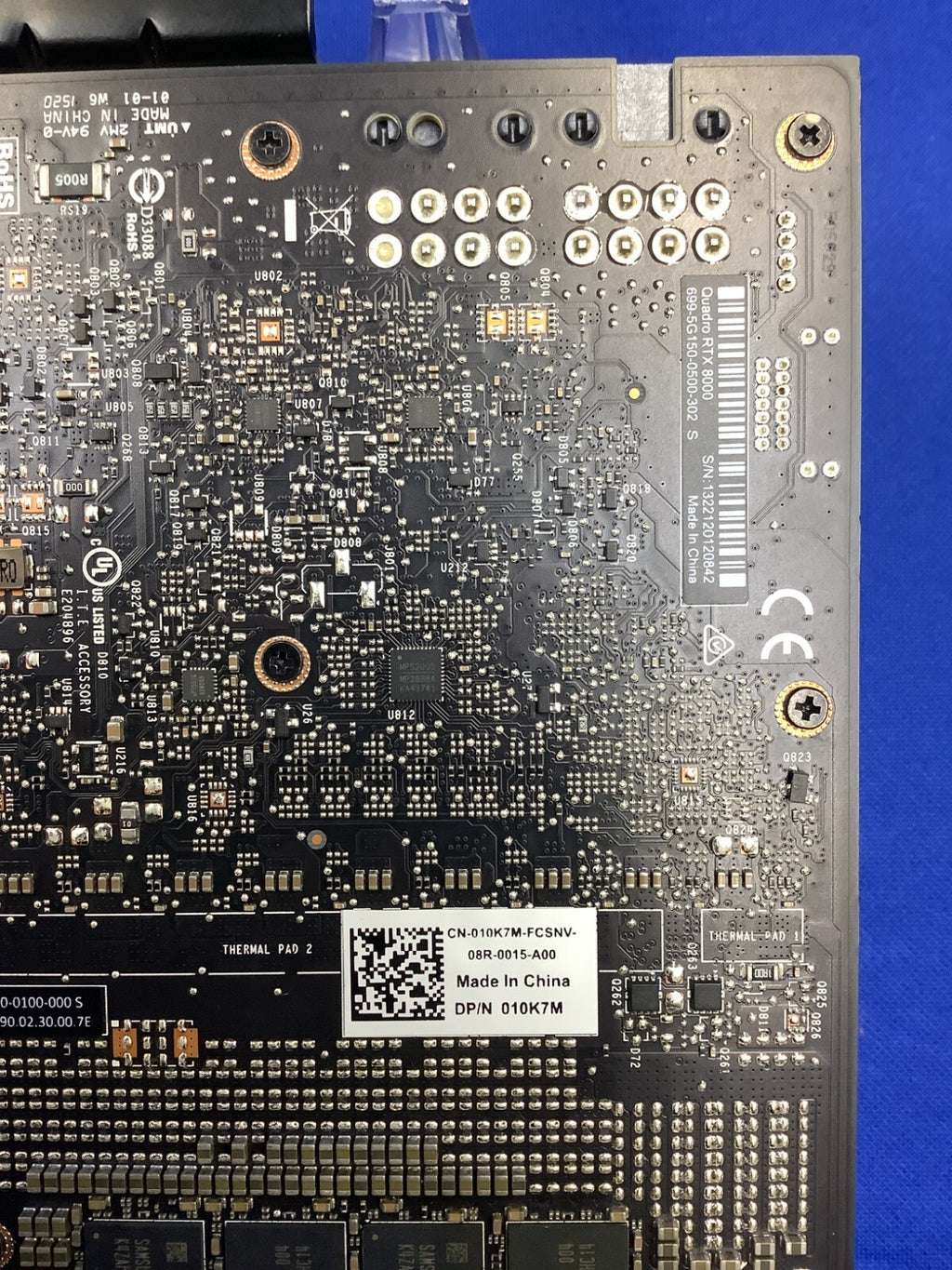 10K7M DELL NVIDIA QUADRO RTX 8000 48GB GRAPHICS 010K7M 8VJMK 08VJMK