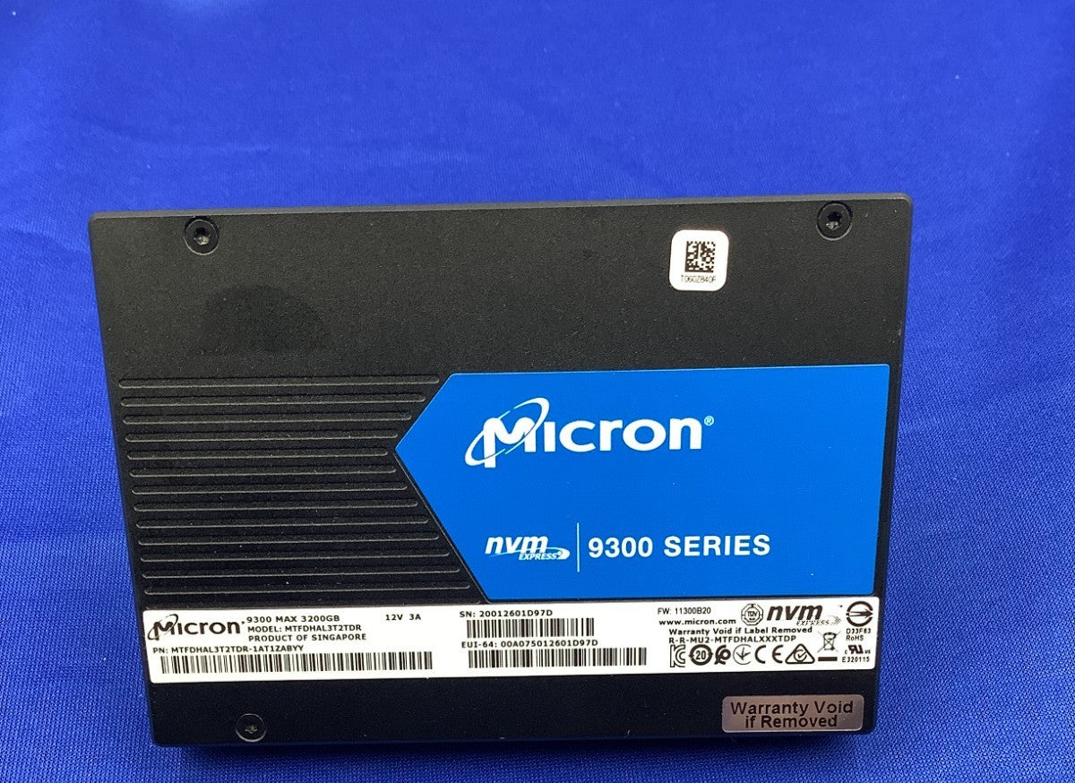 MTFDHAL3T2TDR-1AT1ZABYY Micron 9300 MAX 3.2TB PCIe3.0 NVMe U.2 2.5in SSD
