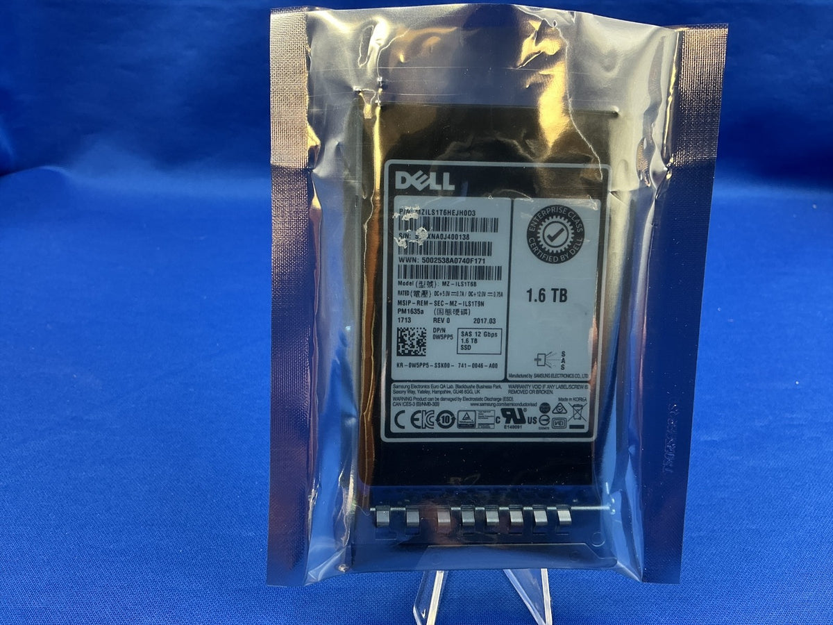 W5PP5  0W5PP5 Dell PM1635a 1.6TB 12Gbps SAS MU TLC 2.5 SSD MZ-ILS1T6B