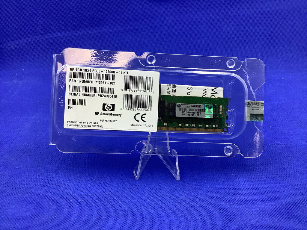 NEW F/S 715282-001 713981-B21 713754-071 HP 4GB 1RX4 PC3-12800R MEMORY FOR G8