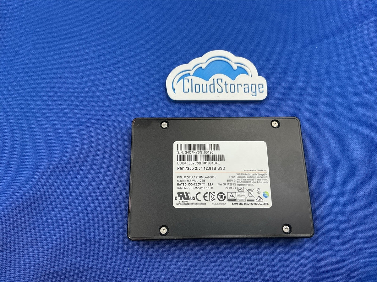 MZ-WLL12TB Samsung PM1725b 12.8TB U.2 PCIe 3.0 NVMe SSD MZWLL12THMLA-00005 3DWPD