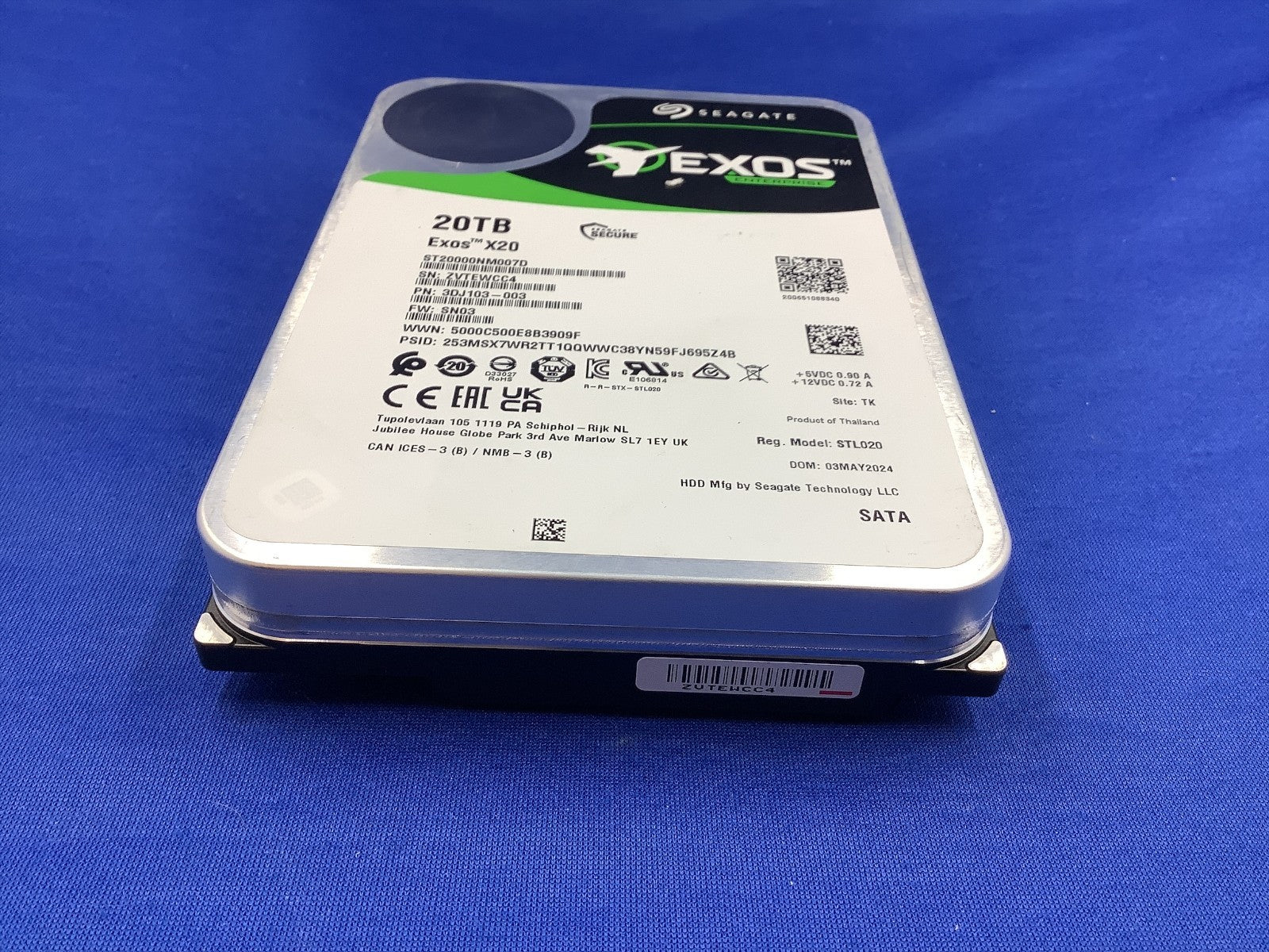 ST20000NM007D Seagate Exos X20 20TB 7.2K SATA 6Gb/s 256MB 3.5in Internal HDD