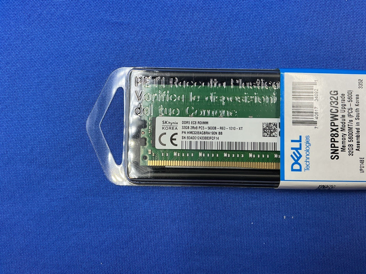 SNPP8XPWC/32G  Dell 32GB (1X32GB) 2Rx8 PC5-5600B RDIMM MEMORY