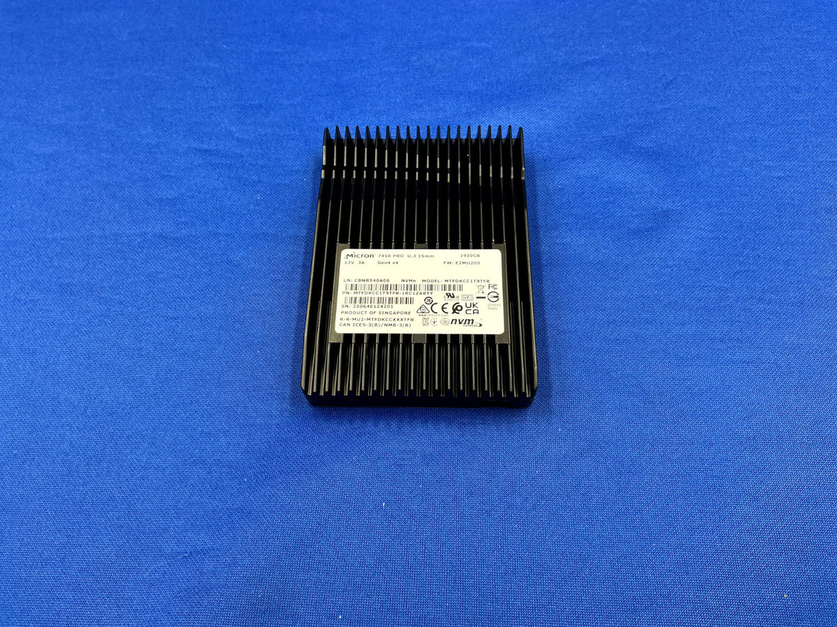 MTFDKCC1T9TFR MICRON 7450 PRO 1.92TB NVMe Gen4 U.3 2.5" SSD MTFDKCC1T9TFR-1BC1ZA
