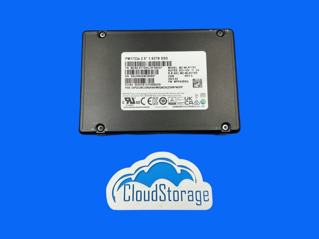 MZ-WLR1T9C Samsung PM1733a 1.92TB PCIe Gen4 X4 NVMe 2.5 U.2Read Intensive  SSD