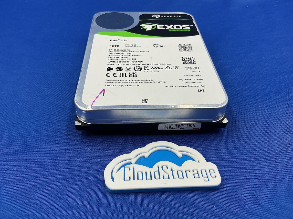 ST16000NM007H Seagate Exos X24 16TB SAS 12Gb/s 7200RPM 512MB 3.5" HDD New Pull