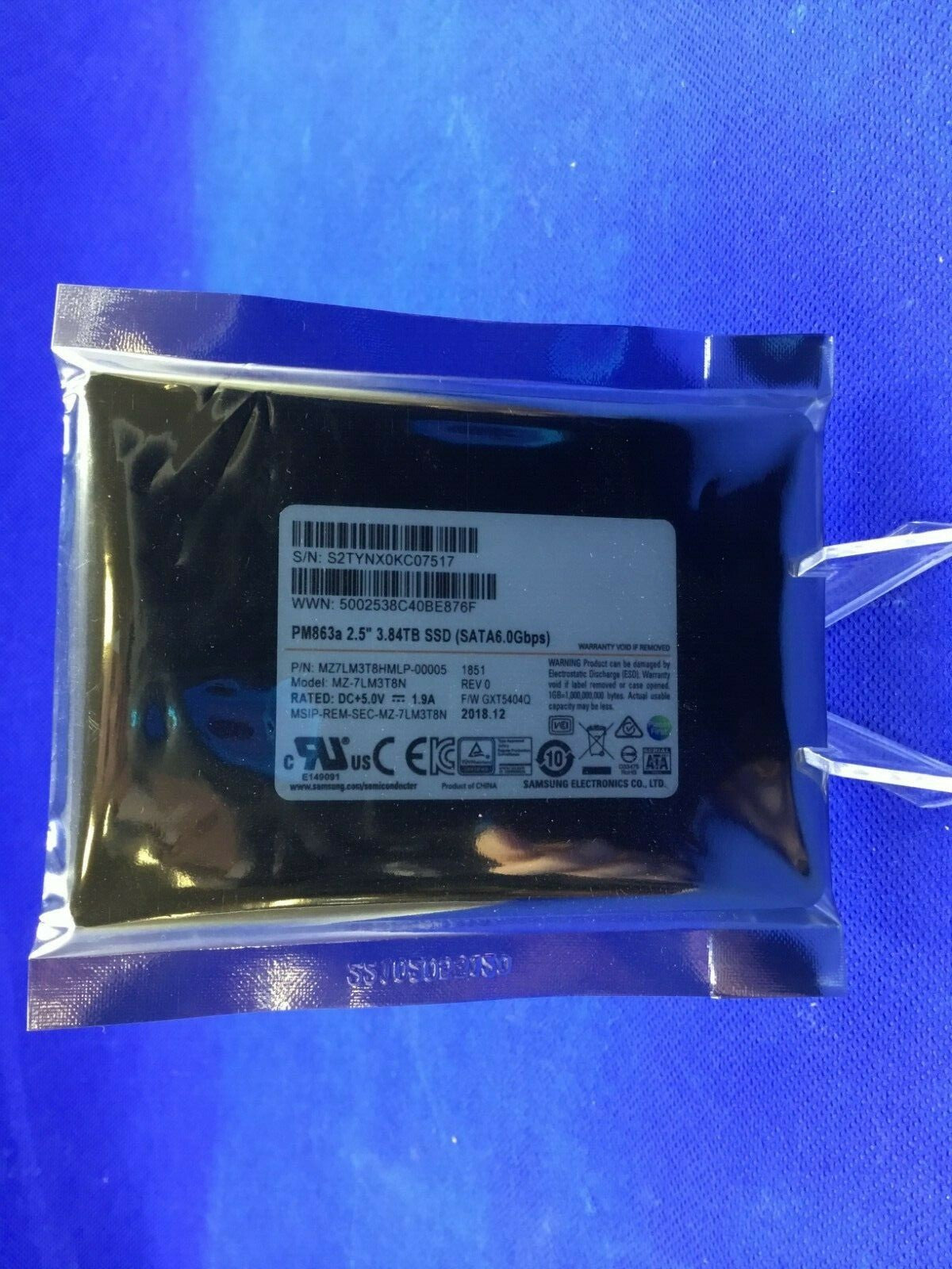 MZ-7LM3T8N SAMSUNG PM863a 3.84TB SATA 2.5in SSD