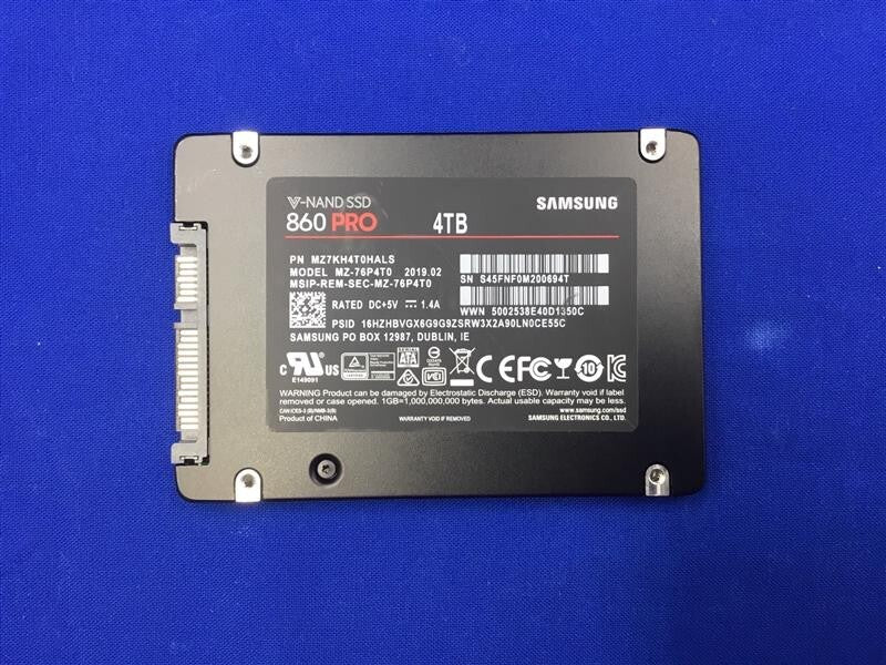 MZ-76P4T0 SAMSUNG 860 PRO 4TB 2.5 Inch SATA III Internal SSD MZ7KH4T0HALS