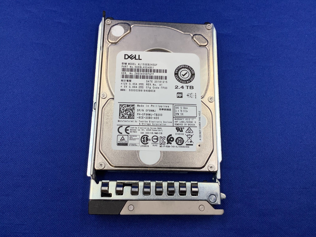 F9NWJ DELL 2.4TB 10K 12Gbps 2.5" 512e SAS Hard Drive 0F9NWJ AL15SEB24EQY