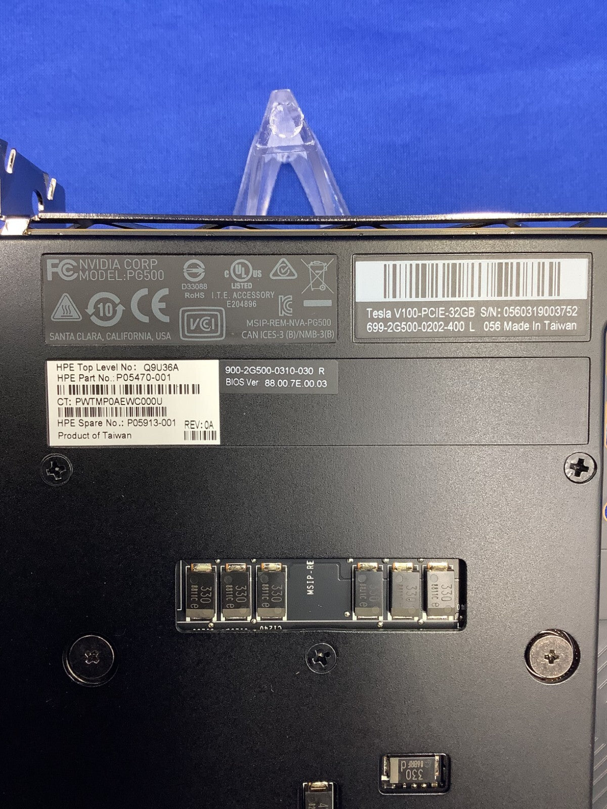 HPE Q9U36A  NVIDIA Tesla V100 PCIe 32GB COMPUTATIONAL ACCELERATOR  P05470-001