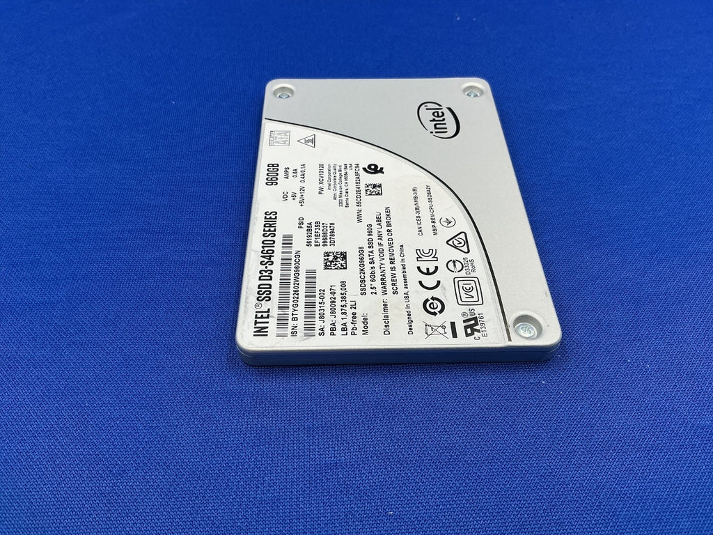 SSDSC2KG960G8 INTEL D3-S4610 960GB SERIES MU 2.5IN SATA 6GBPS  SSD