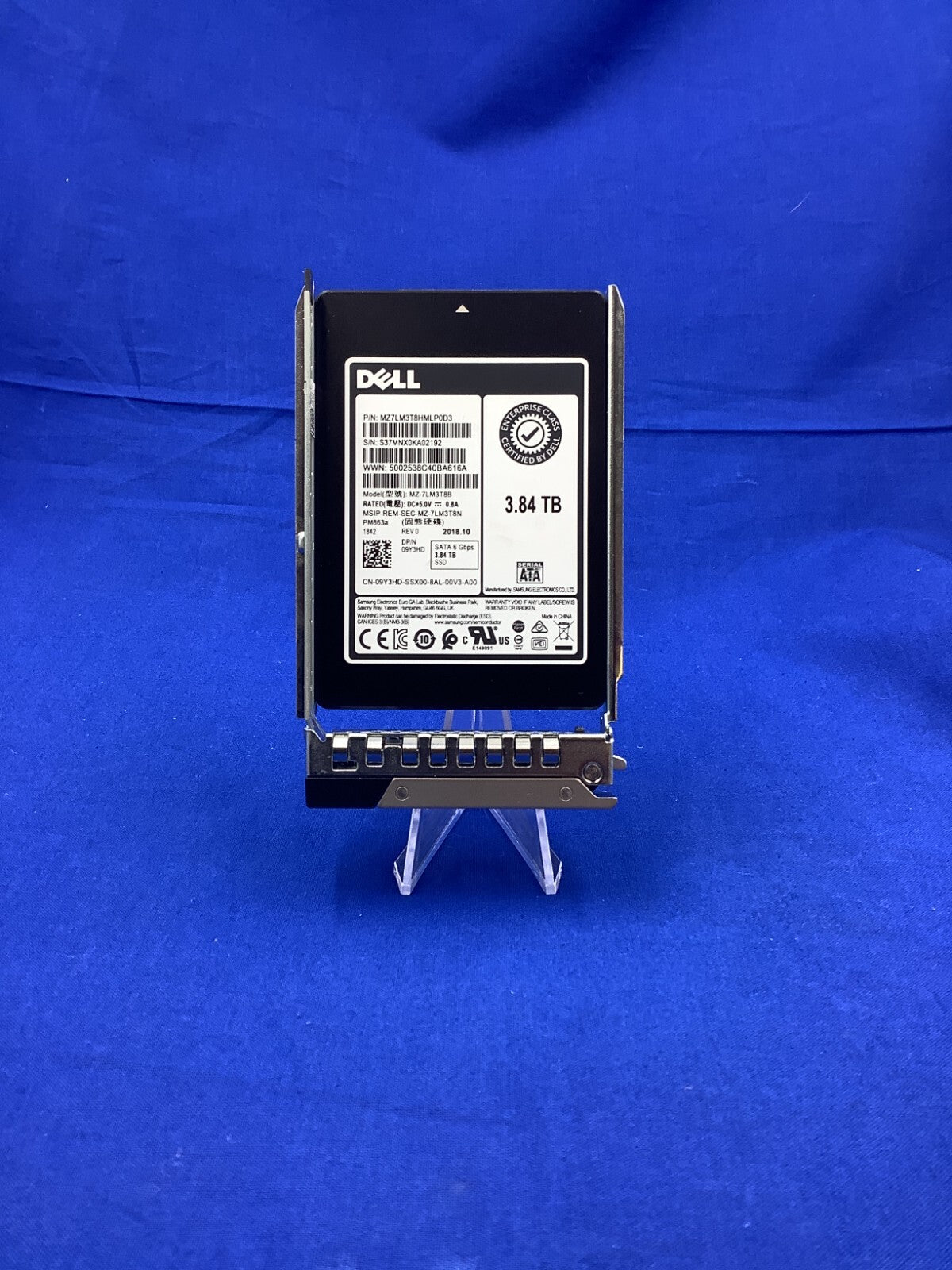 9Y3HD Dell Samsung PM863a 3.84TB 6Gbps SATA RI TLC 2.5 SSD 09Y3HD MZ-7LM3T8B