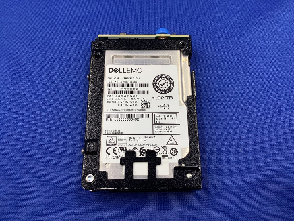 EMC 005052876 1.92TB SAS 12gbps 2.5in SSD KPM5WRUG1T92 118000665-02