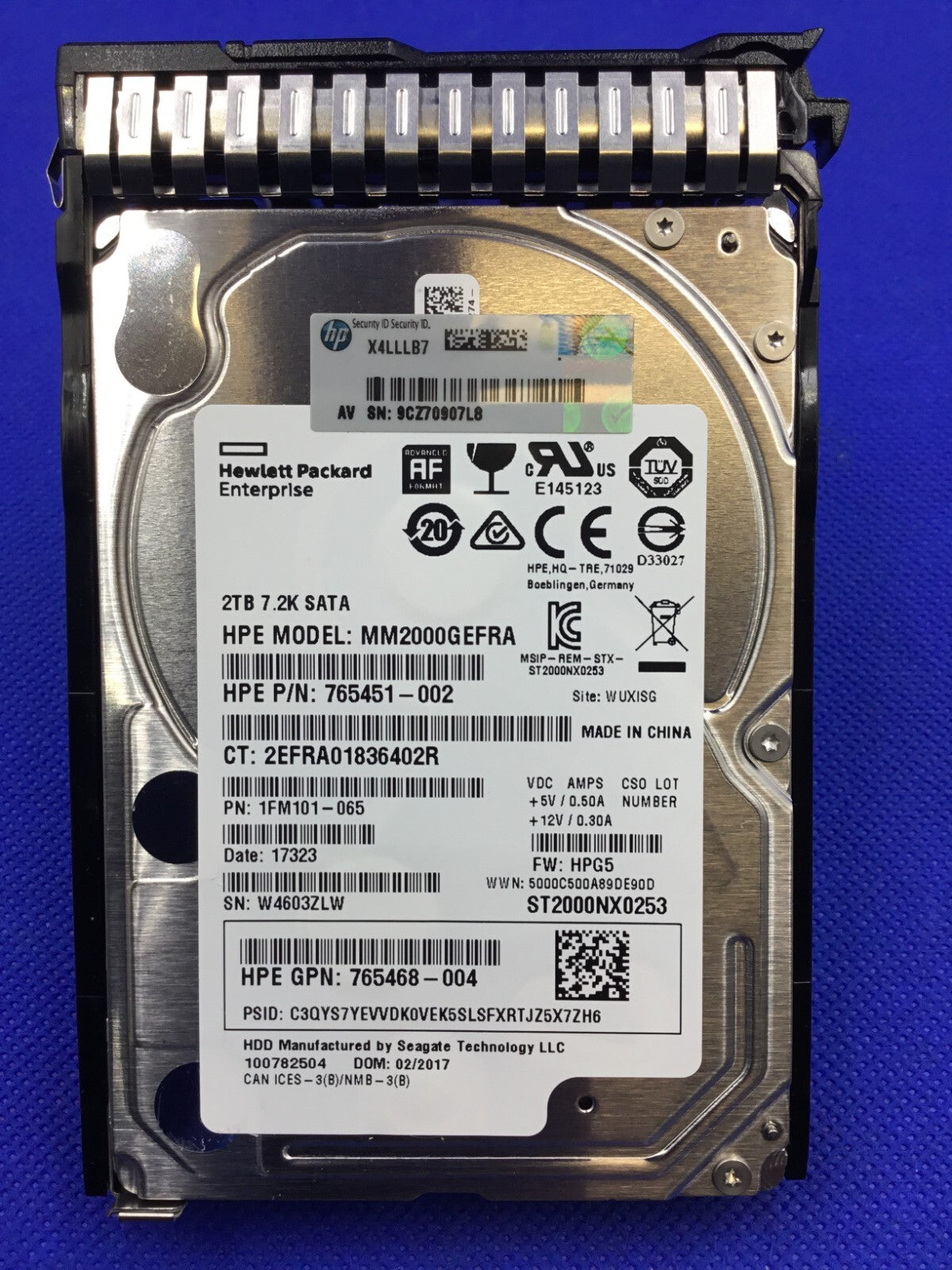 765455-B21 HP 2TB SATA 6G MIDLINE 7.2K SFF (2.5IN) SC 512E DS HDD 765869-001
