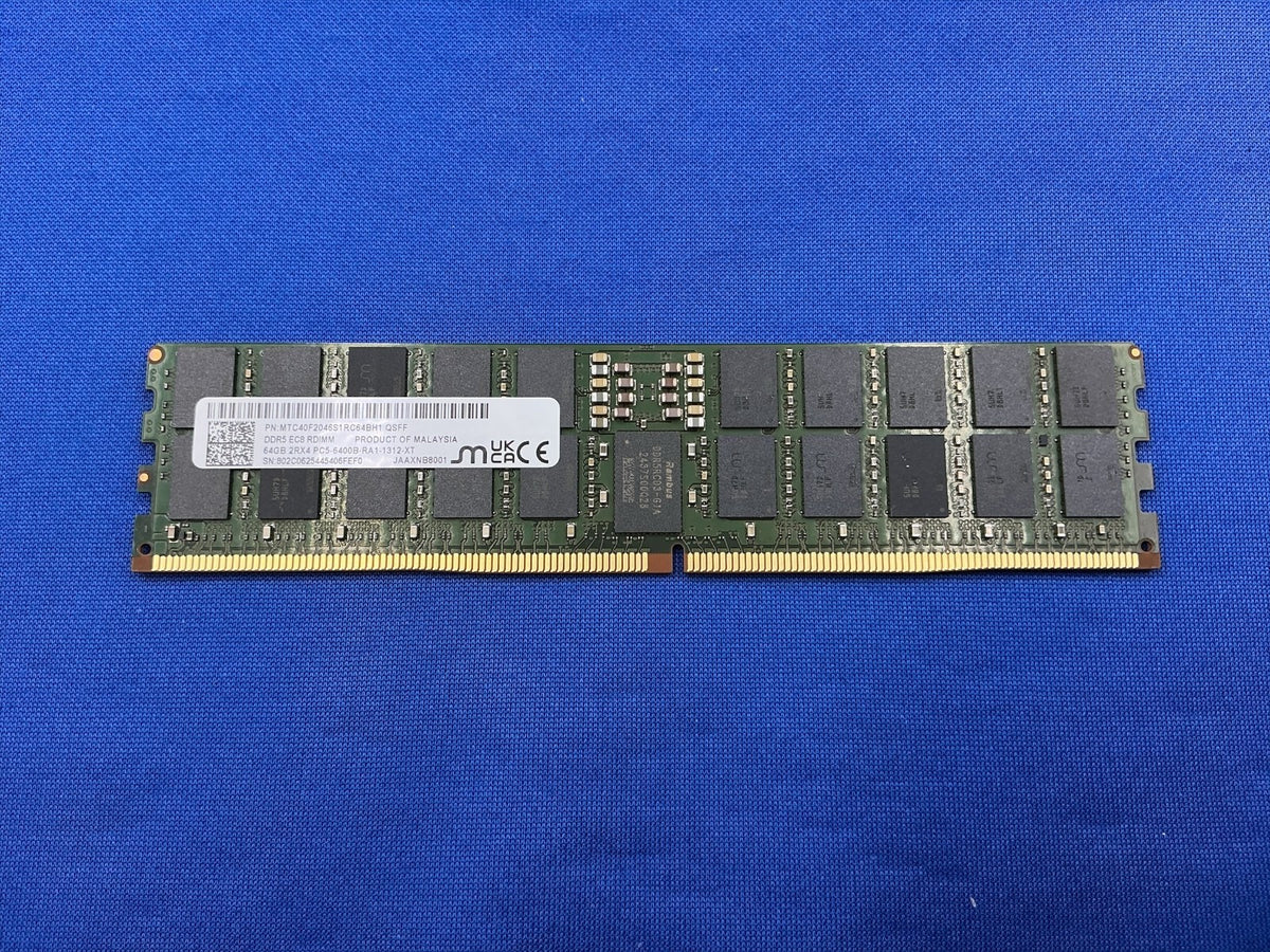 MTC40F2046S1RC64BH1 MICRON 64GB (1X64GB) 2RX4 PC5-6400B RDIMM MEMORY