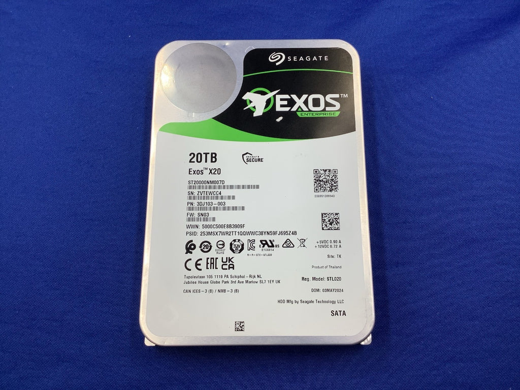 ST20000NM007D Seagate Exos X20 20TB 7.2K SATA 6Gb/s 256MB 3.5in Internal HDD