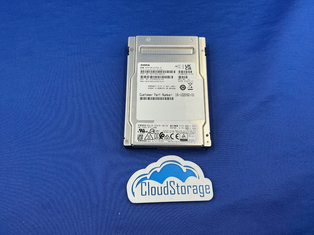 KPM7XRUG3T84 KIOXIA 3.84TB SAS 24Gb/s Read Intensive 2.5" SSD SDFU084JAB02T