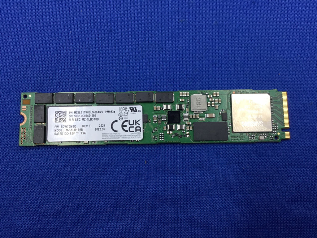 MZ-1LB1T9B Samsung PM983a NVMe PCIe M.2 22110 1.92TB SSD MZ1LB1T9HBLS