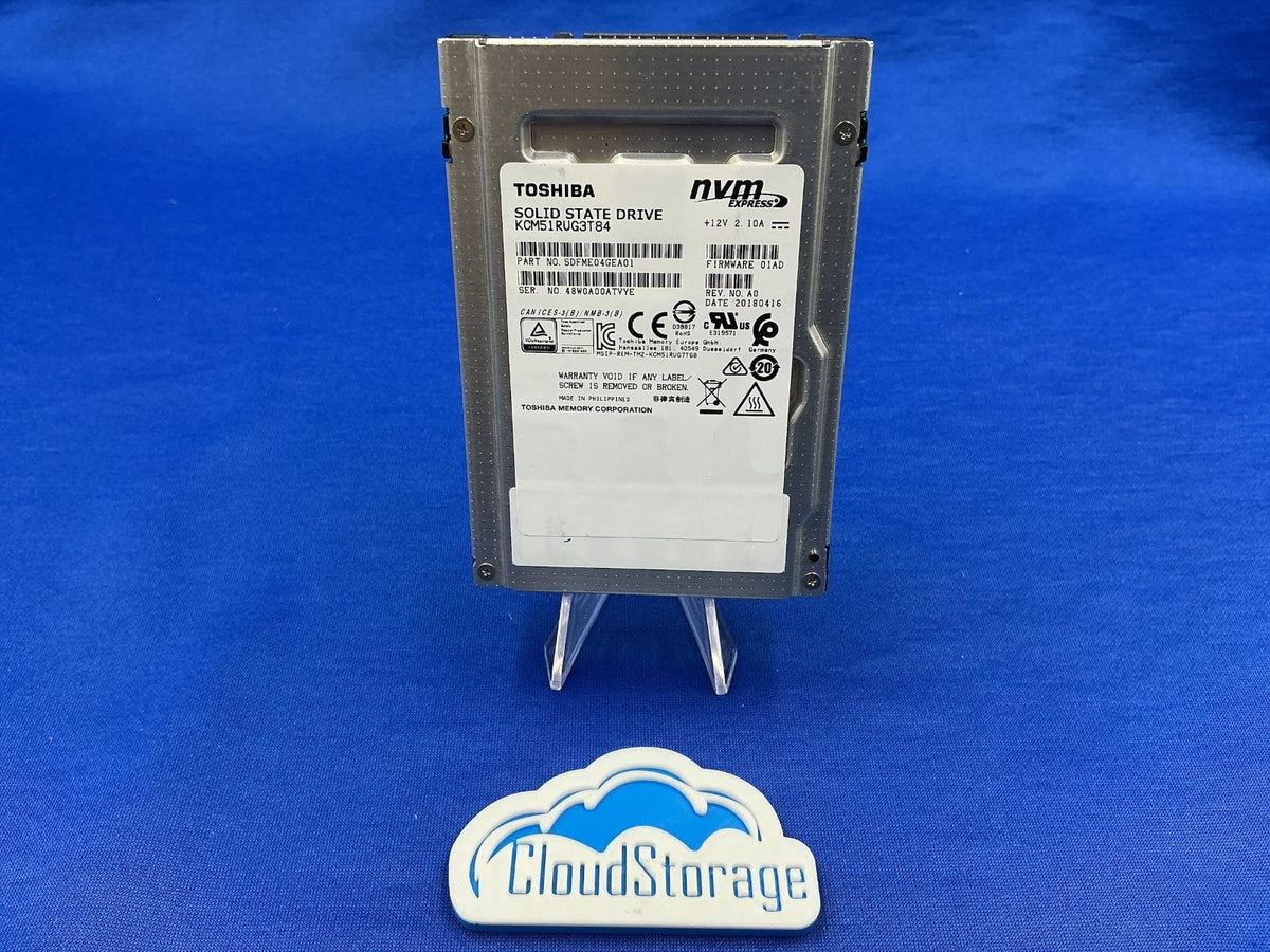 KCM51RUG3T84 Toshiba Kioxia 3.84TB TLC 3.0 x4 NVMe Read Intensive U.2 2.5'' SSD