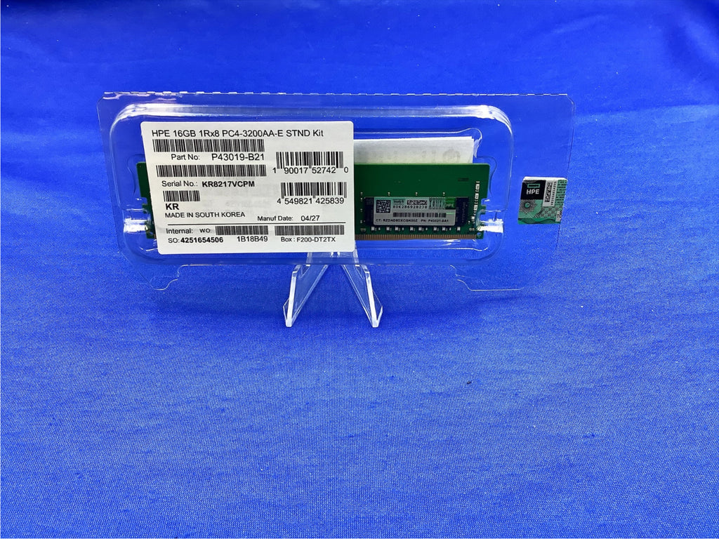 P43021-0A1 HPE 16GB 1Rx8 PC4-3200AA Unbuffered Standard Memory P43019-B21