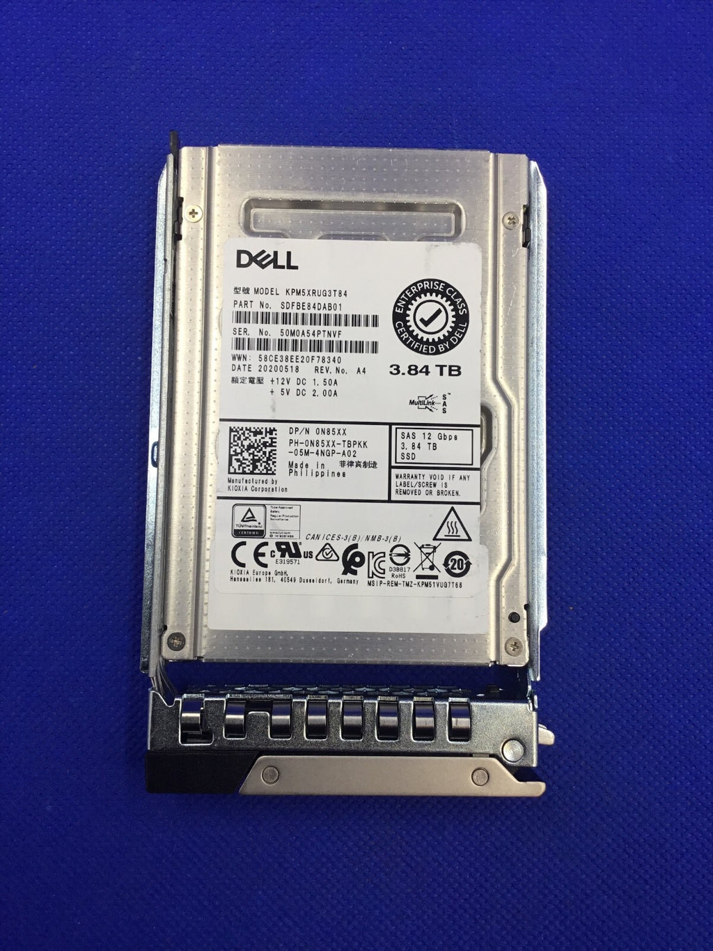 Dell N85XX 3.84TB SAS RI 12Gb/s 2.5in SSD 0N85XX KPM5XRUG3T84