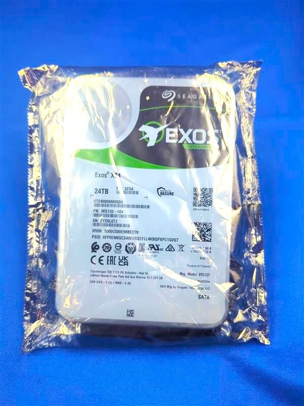 ST24000NM002H Seagate Exos X24 24TB 7.2K RPM SATA 6Gb/s 512MB 3.5'' 512e HDD New