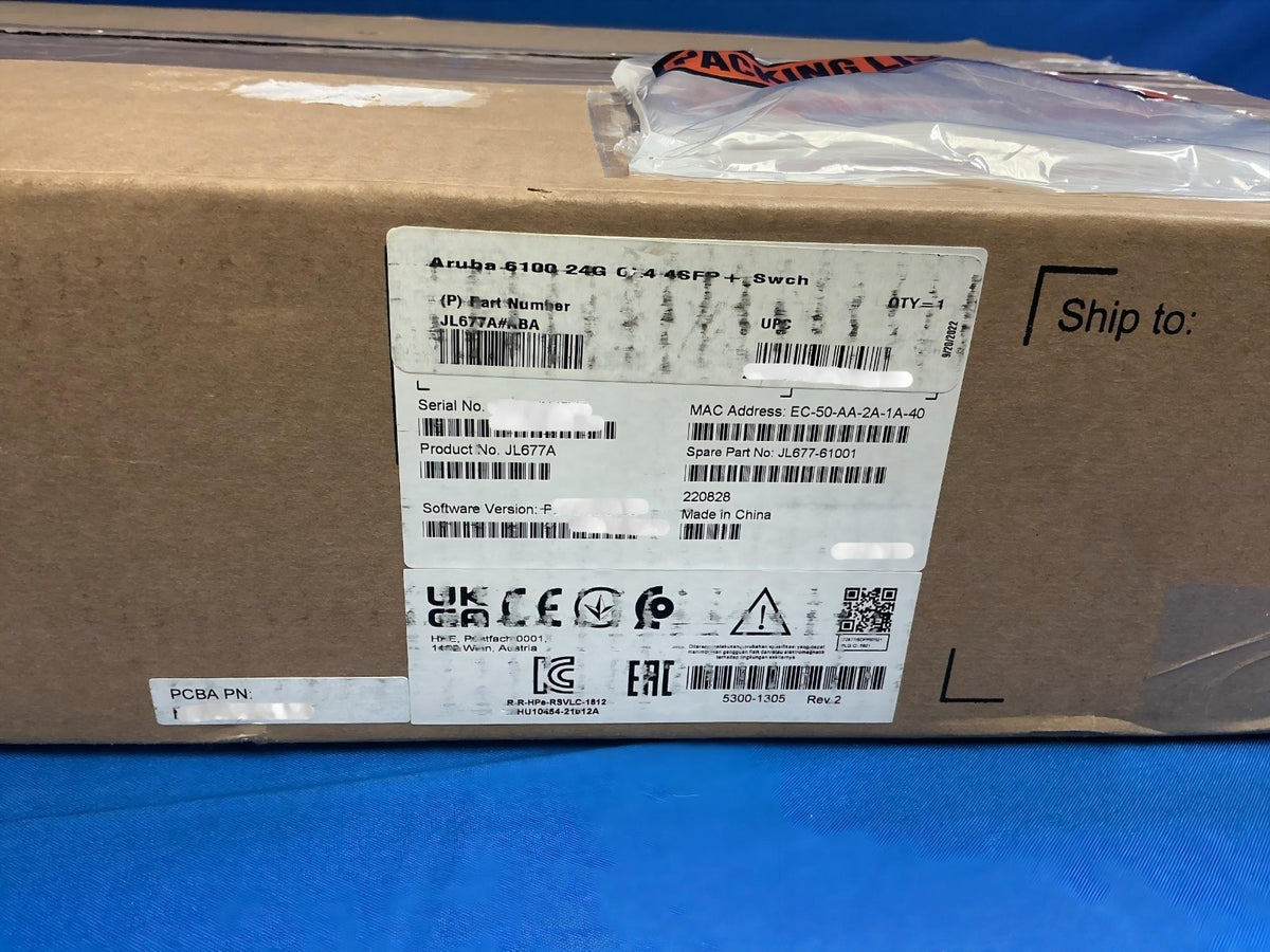 NOB JL677A HPE ARUBA NETWORKING CX 6100 24G CLASS4 POE 4SFP+ 370W SWITCH