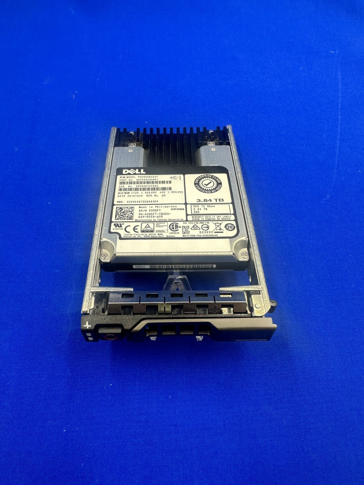3DDFT DELL 3.84TB 12Gb/s MU MLC SAS 2.5'' SFF ENTERPRISE SSD PX05SVB384Y